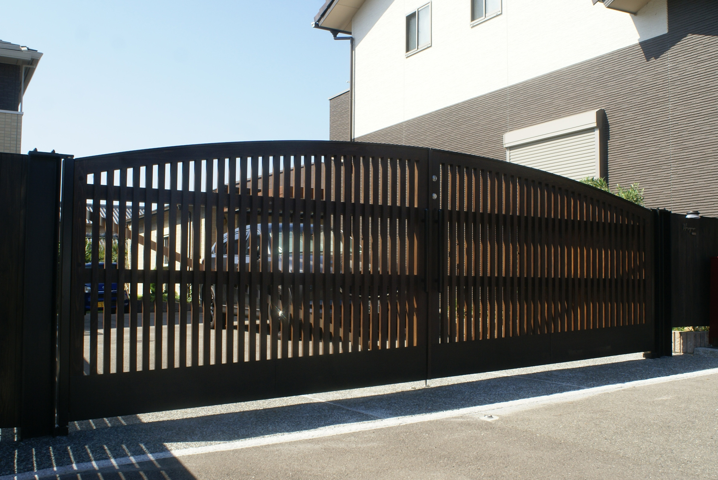 ［木15］大型格子門扉　W5000×H1300～1600